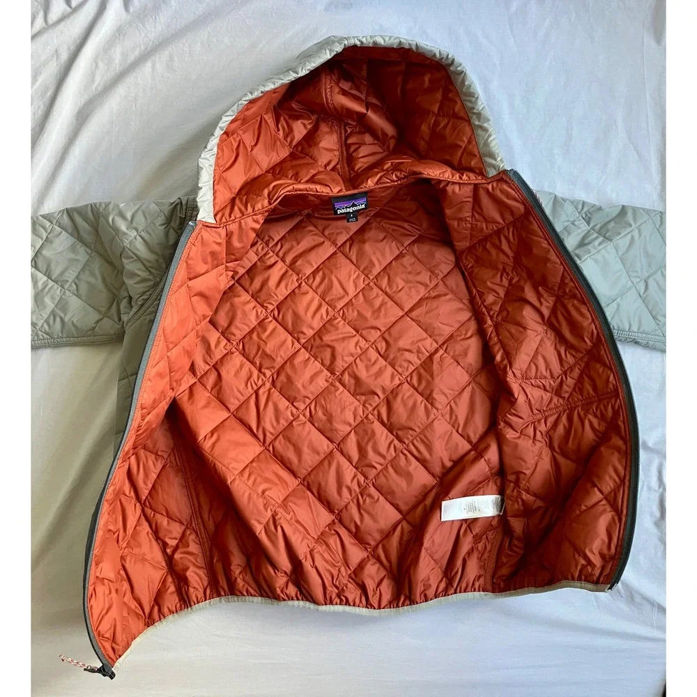 Patagonia Mens Small Diamond Quilted Bomber Hoody Smolder Blue Colorway